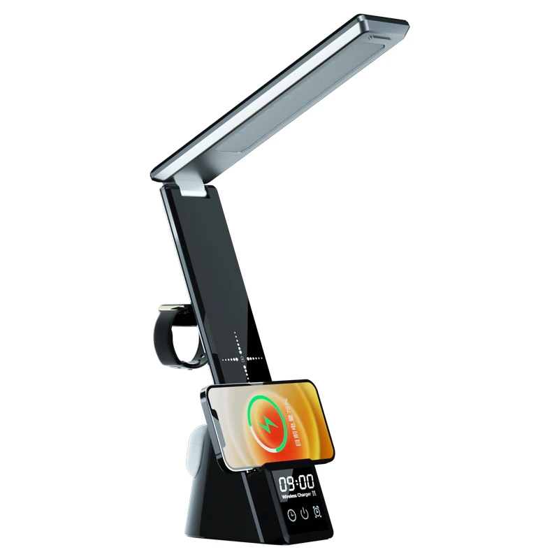 Adjustable Multifunctional 3 in 1 LED Desk Lamp with Wireless Charger , Foldable Dimmable Lamp with clock, control
Adjustable Multifunctional 3 in 1 LED Desk Lamp with Wireless Charger , Foldable Dimmable Lamp with clock, control