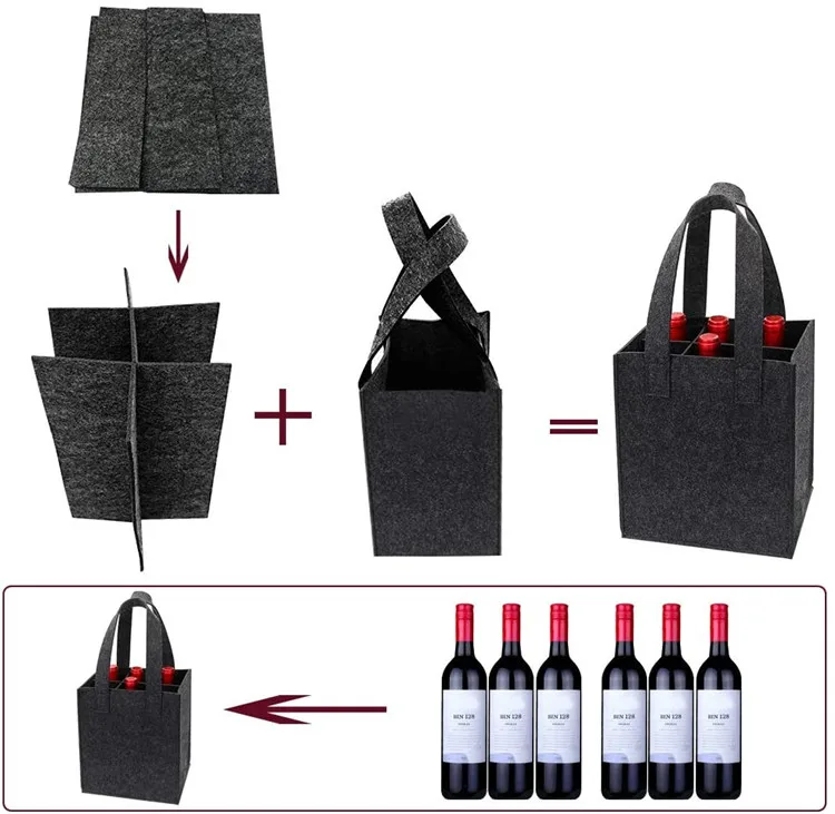 Felt Wine Tote Bag