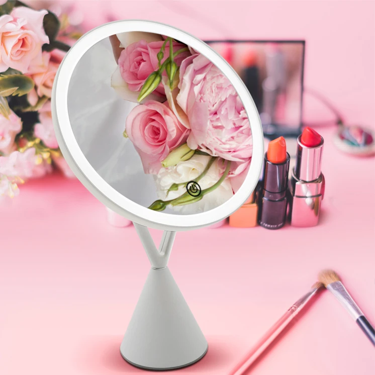 JYD Mirror factory price cosmetic vantiy table makeup mirror with led light, White pink
JYD Mirror factory price cosmetic vantiy table makeup mirror with led light, White pink