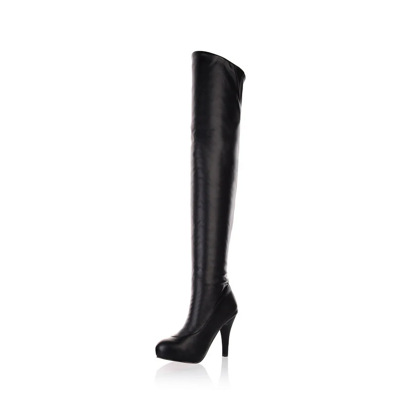 Western Street Fashion Round head Side Zipper High heels Ladies Over-the-Knee Boots, Black/white/white
Western Street Fashion Round head Side Zipper High heels Ladies Over-the-Knee Boots, Black/white/white
