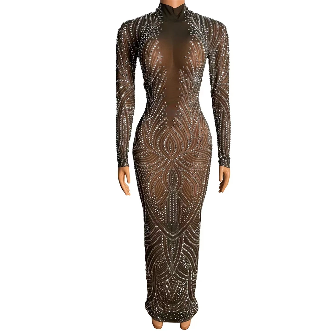 Luxury Long Sleeves Transparent Birthday Celebration Wedding Party Crystal Dress Sexy Bodycon Evening Gown Women Maxi Prom Dress
Luxury Long Sleeves Transparent Birthday Celebration Wedding Party Crystal Dress Sexy Bodycon Evening Gown Women Maxi Prom Dress