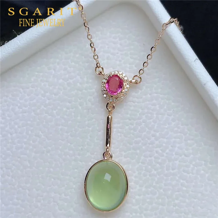 SGARIT minimalist engagement jewelry wholesale 18k gold women choker 3.95ct natural prehnite pendant necklace
SGARIT minimalist engagement jewelry wholesale 18k gold women choker 3.95ct natural prehnite pendant necklace