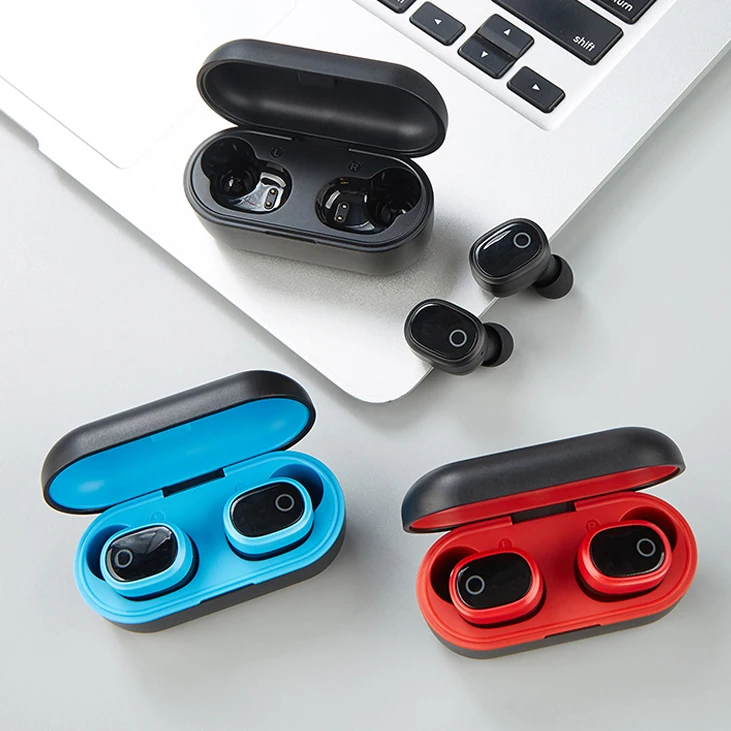 A9 Wireless Bluetooth 5.0 Stereo Headset In-Ear Earphone With Charging Bin Red Blue Black Bluetooth headset in ear fashion - ANKUX.COM