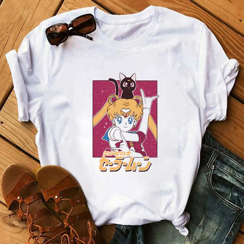 Wholesale Sailor Moon Kawaii Womens T-shirts for Women Summer Sweet Korean Japanese Anime Fashion Casual Cotton Tee Shirt Femme, Picture color
Wholesale Sailor Moon Kawaii Womens T-shirts for Women Summer Sweet Korean Japanese Anime Fashion Casual Cotton Tee Shirt Femme, Picture color