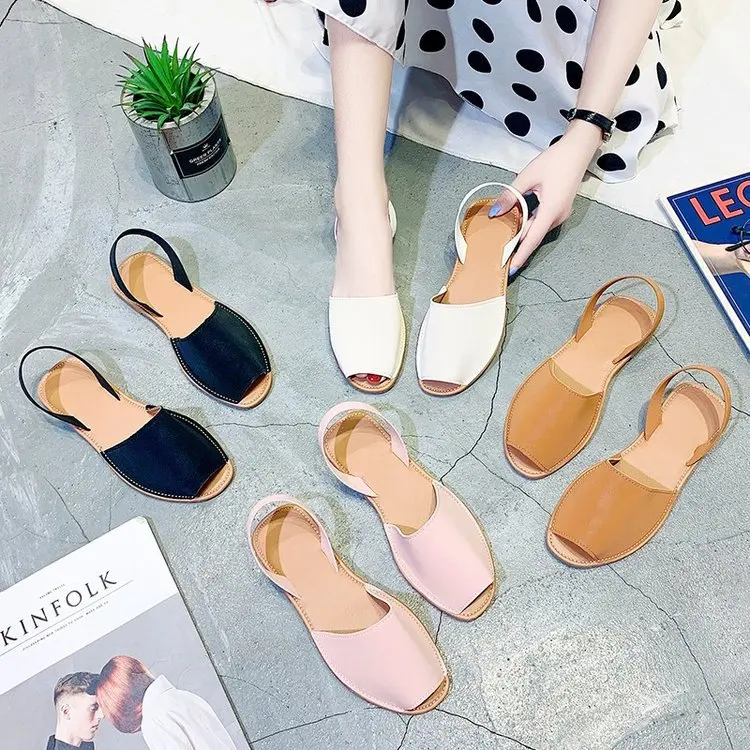 Summer Sandals Women Flats Female Casual Peep Toe Shoes PU Slip on Leisure Solid Sewing Footwear Plus Size 34-43
Summer Sandals Women Flats Female Casual Peep Toe Shoes PU Slip on Leisure Solid Sewing Footwear Plus Size 34-43