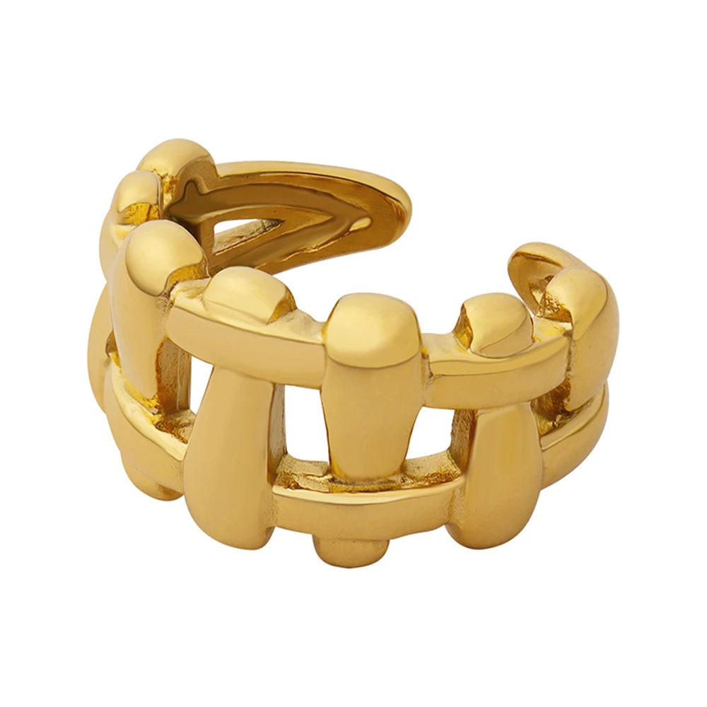 Simple Gold Plated Adjustable Ring Design Personality Jewelry Stainless Steel Fence Shaped Opening Ring
Simple Gold Plated Adjustable Ring Design Personality Jewelry Stainless Steel Fence Shaped Opening Ring