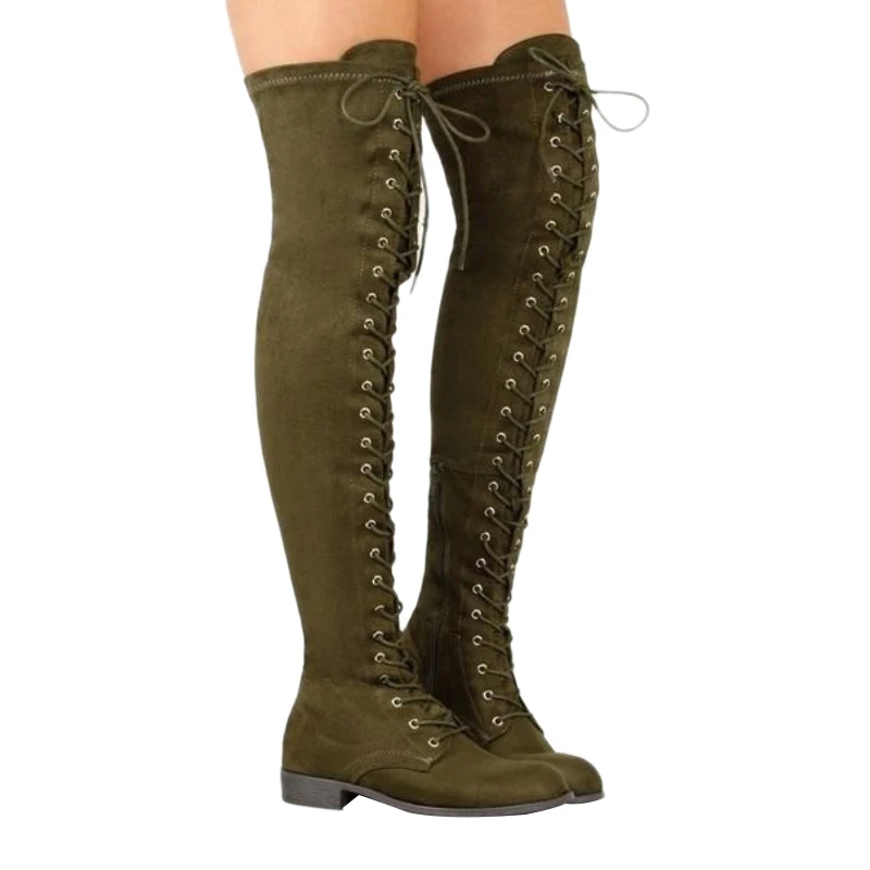 Sexy Women's Winter Boots Thigh High Boots Lace Up Rubber Stretch Women Shoes Rome style Over The Knee Boot
Sexy Women's Winter Boots Thigh High Boots Lace Up Rubber Stretch Women Shoes Rome style Over The Knee Boot