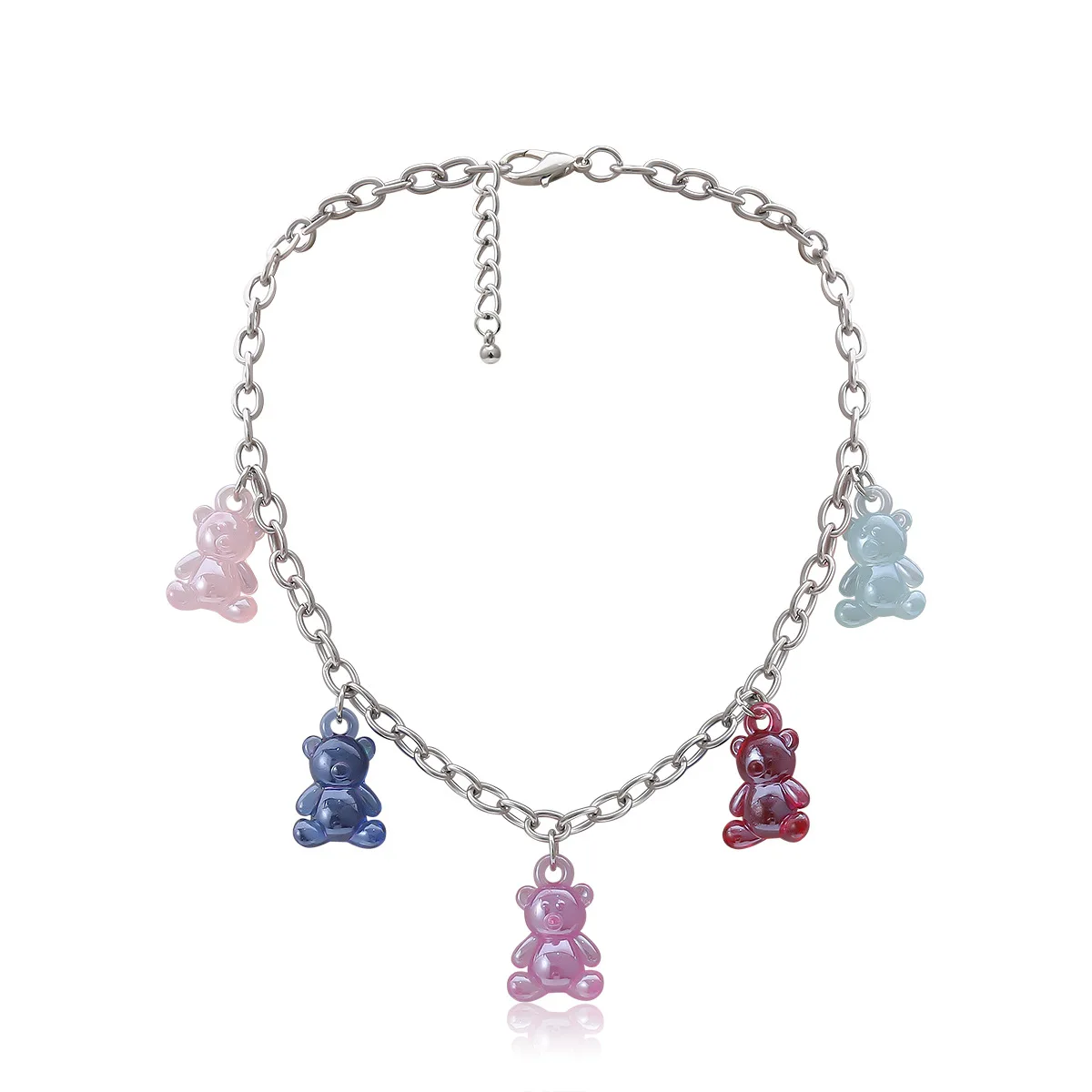 VRIUA Factory RTS Fashion Multicolor Transparent Bear Necklace Cute Candy Color Resin Gummy Bear Pendant Necklace Women Jewelry, Sliver
VRIUA Factory RTS Fashion Multicolor Transparent Bear Necklace Cute Candy Color Resin Gummy Bear Pendant Necklace Women Jewelry, Sliver