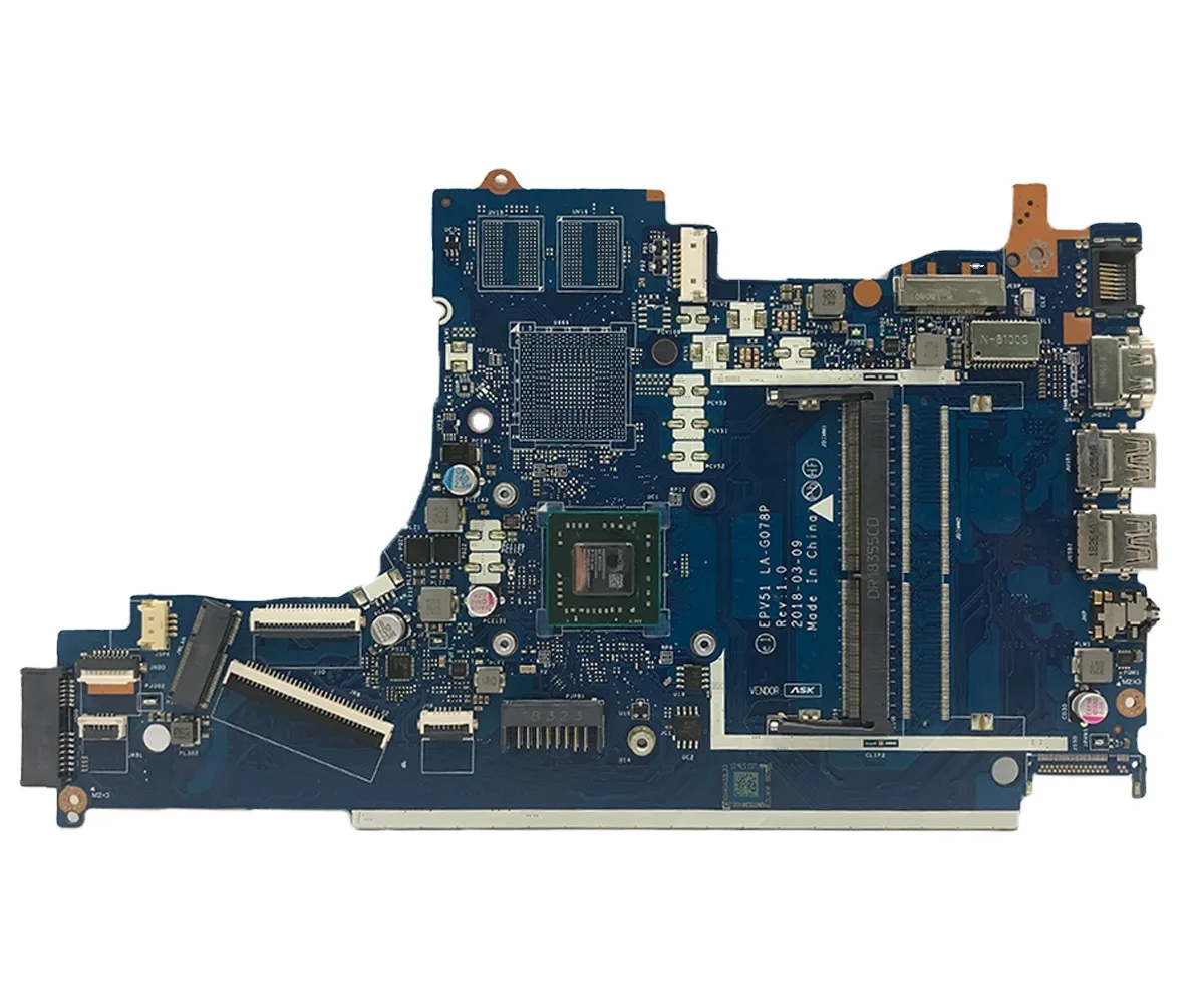 

Main Board 15-DB 255 G7 Motherboard E2/A6/A9 CPU DDR4 EPV51 LA-G078P L20477-601 L20477-001 Laptop MainBoard For HP