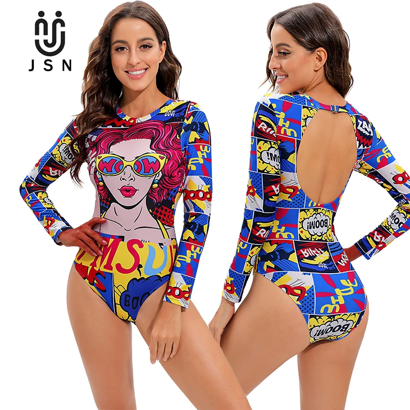 JSN72005 Bikini manufacture backless one piece swimwear long sleeve printed bathing suit monokini bikini swimsuit
JSN72005 Bikini manufacture backless one piece swimwear long sleeve printed bathing suit monokini bikini swimsuit