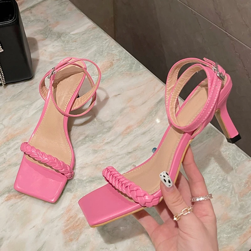 New Design Handcrafted Weav Leather Gladiator Sandals Women Summer Fashion Square Toe Ankle Buckle Strap Shoes Heels
New Design Handcrafted Weav Leather Gladiator Sandals Women Summer Fashion Square Toe Ankle Buckle Strap Shoes Heels