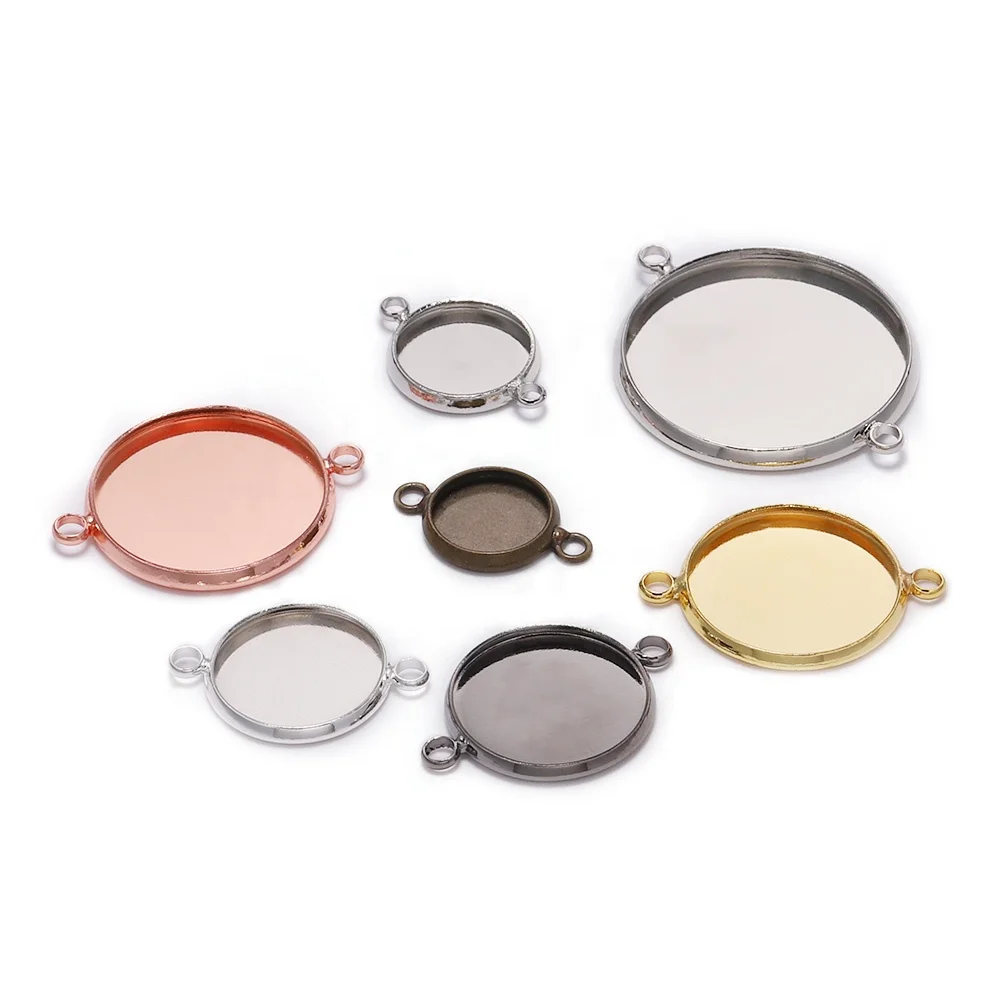 

20pcs/lot 10 12mm Cabochon Base Tray Bezels Blank Silver Gold Bracelet Setting Supplies For Jewelry Making Findings Accessories, As picture