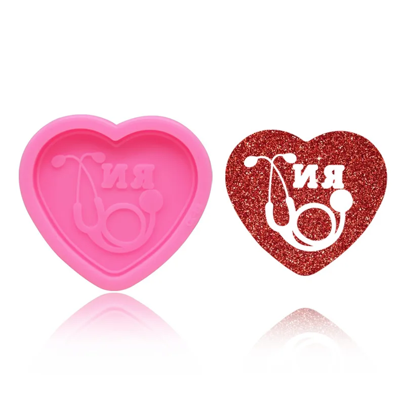 DIY Silicone Mirror Epoxy Love Stethoscope Keychain Mold Crystal Love Fondant Cakechcolate Baking Mold for Baking Pastry
DIY Silicone Mirror Epoxy Love Stethoscope Keychain Mold Crystal Love Fondant Cakechcolate Baking Mold for Baking Pastry