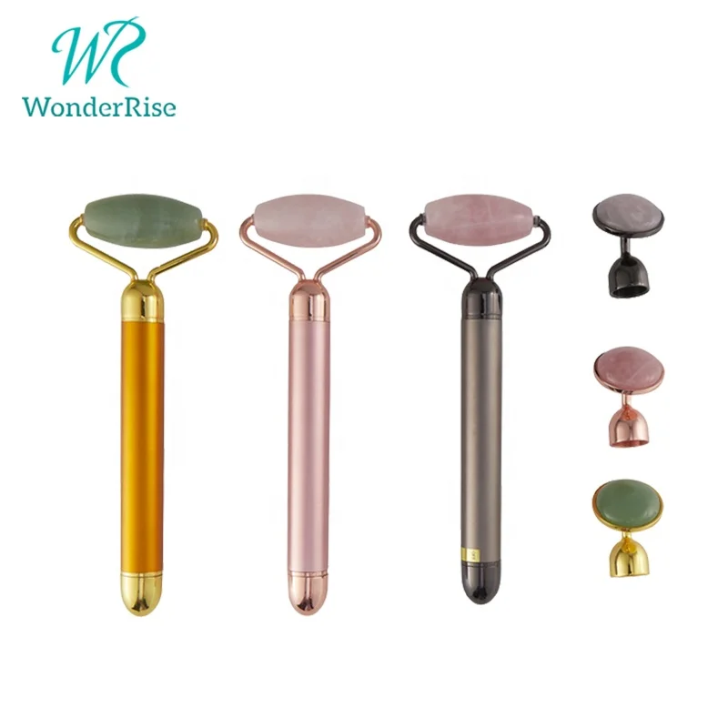 2 in 1 Electric Vibrating Face Massage Roller Energy Beauty Bar Rose Quartz Roller Facial Massager Jade Roller
2 in 1 Electric Vibrating Face Massage Roller Energy Beauty Bar Rose Quartz Roller Facial Massager Jade Roller