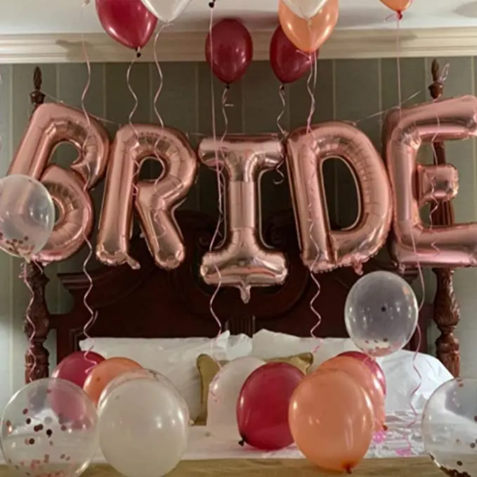 Customizable 40 32 16inch Rose Gold Bride Balloons Valentine's Day Balloons Wedding Decoration Aluminum Film Balloons
Customizable 40 32 16inch Rose Gold Bride Balloons Valentine's Day Balloons Wedding Decoration Aluminum Film Balloons