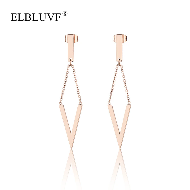 ELBLUVF 2020 New Fashionable Stainless Steel Gold Rose Gold Plated Letter V Pendant Earrings For Women
ELBLUVF 2020 New Fashionable Stainless Steel Gold Rose Gold Plated Letter V Pendant Earrings For Women