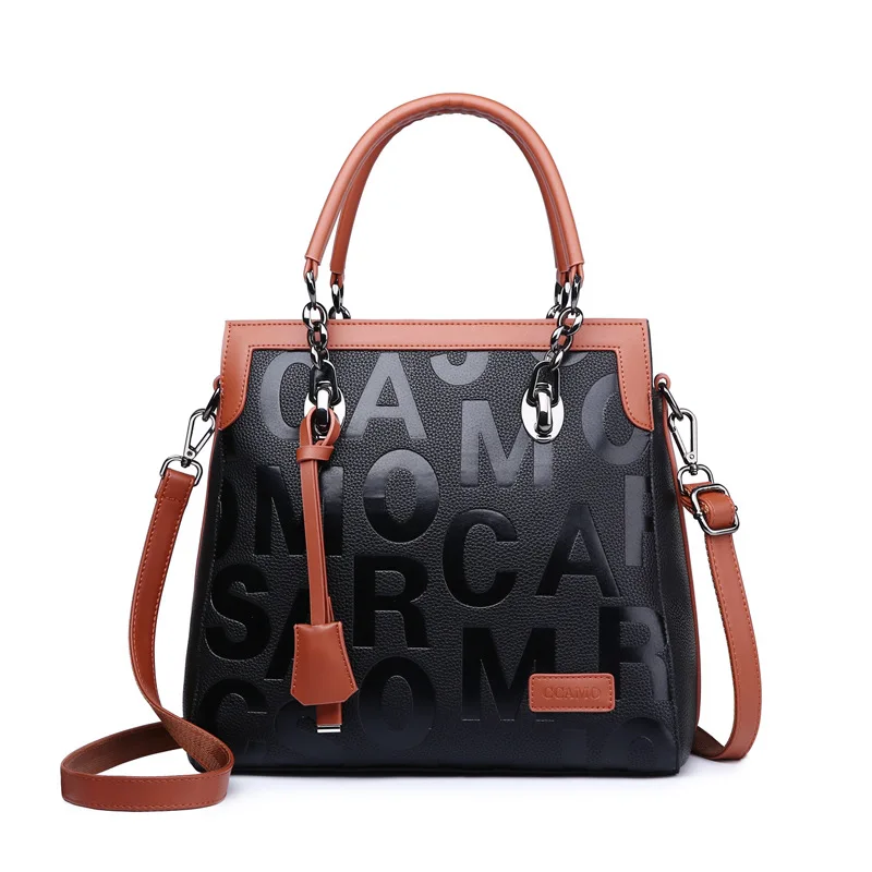 2021 Large Capacity Casual Totes Fashion High Quality Genuine Leather Letter Shoulder Bags Women Purse and Handbags Sac A Main, Black
2021 Large Capacity Casual Totes Fashion High Quality Genuine Leather Letter Shoulder Bags Women Purse and Handbags Sac A Main, Black