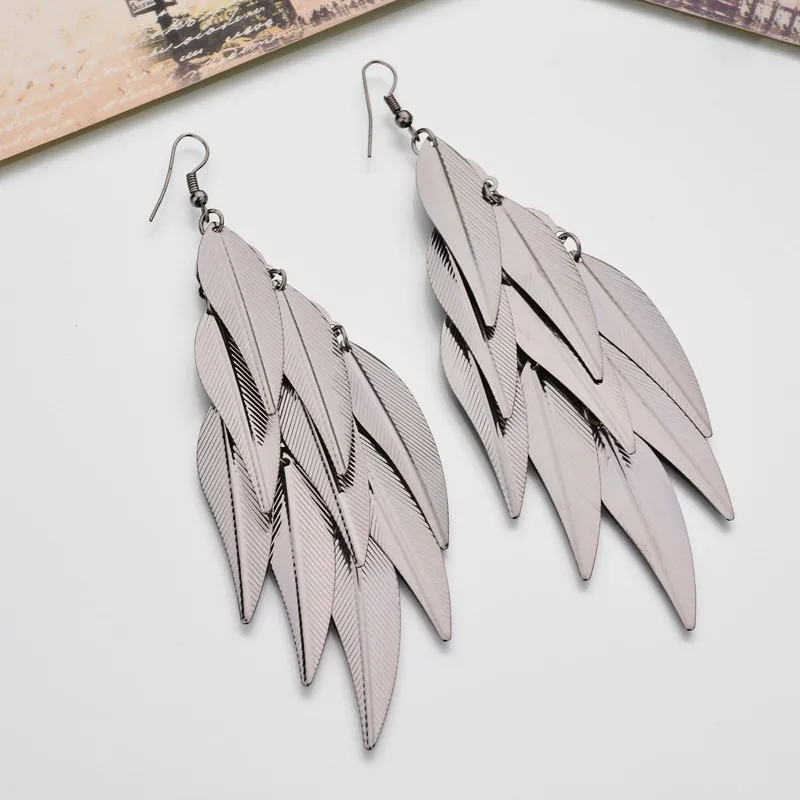 Personalized retro style willow leaf long lady earrings foreign trade multi-layer tassel earrings
Personalized retro style willow leaf long lady earrings foreign trade multi-layer tassel earrings