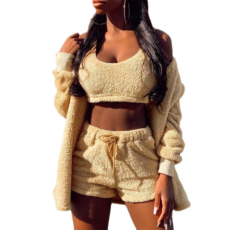 S to XXXL Women Sets 11 Colors Female Suits Velvet Sexy Crop Top Vest Pants Shorts and Coat Outwear Drawstring 3 Pcs
S to XXXL Women Sets 11 Colors Female Suits Velvet Sexy Crop Top Vest Pants Shorts and Coat Outwear Drawstring 3 Pcs