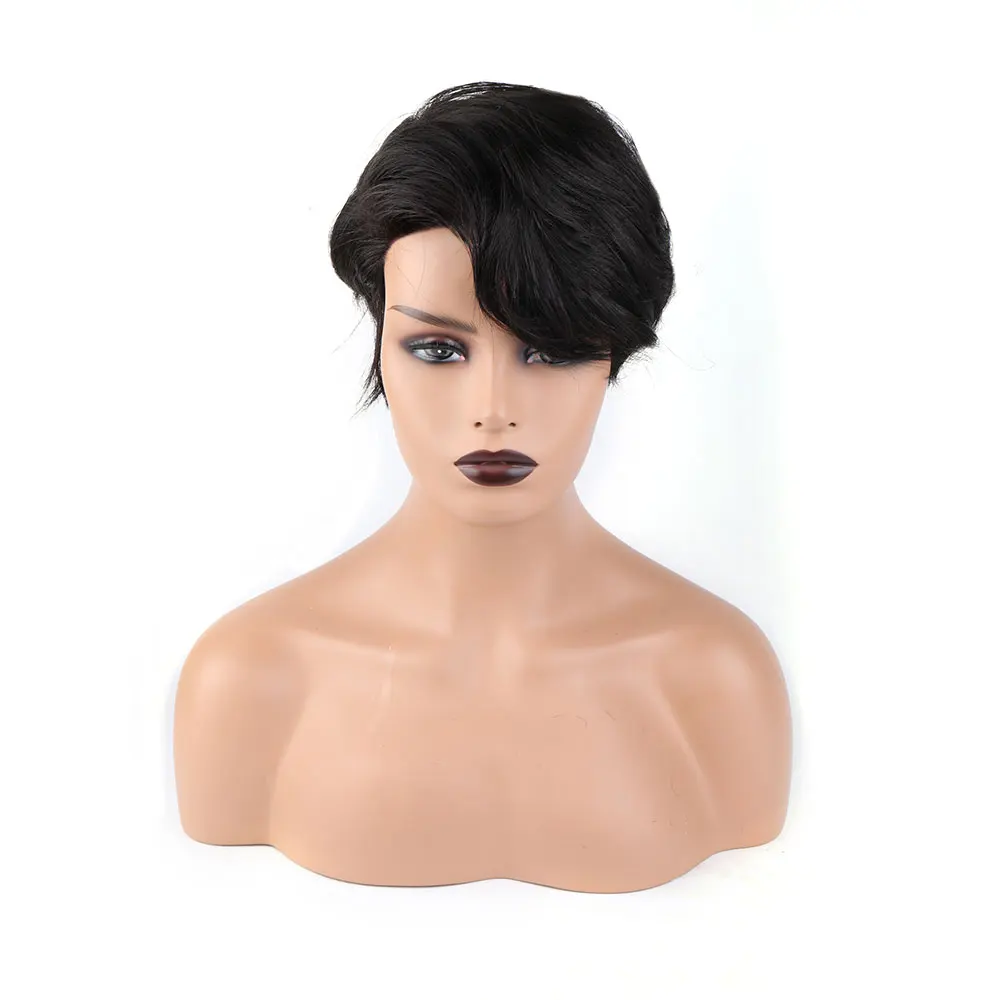Cheap Short Pixie Cut Wigs Brazilian Human Hair 1B Color Short Hair Bangs Wig For Black Women
Cheap Short Pixie Cut Wigs Brazilian Human Hair 1B Color Short Hair Bangs Wig For Black Women
