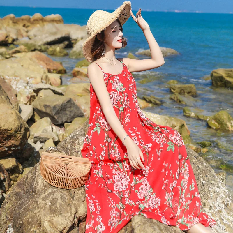 Real shot Bohemian seaside holiday chiffon condole belt broken flower large size show thin beach leisure dress
Real shot Bohemian seaside holiday chiffon condole belt broken flower large size show thin beach leisure dress