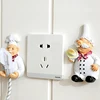 1pcs Kitchen Cartoon Chef Style Resin Power Cord Storage Rack Wall Hanger Cloth Towel Hooks Sticky Seamless Paste Tight Holder