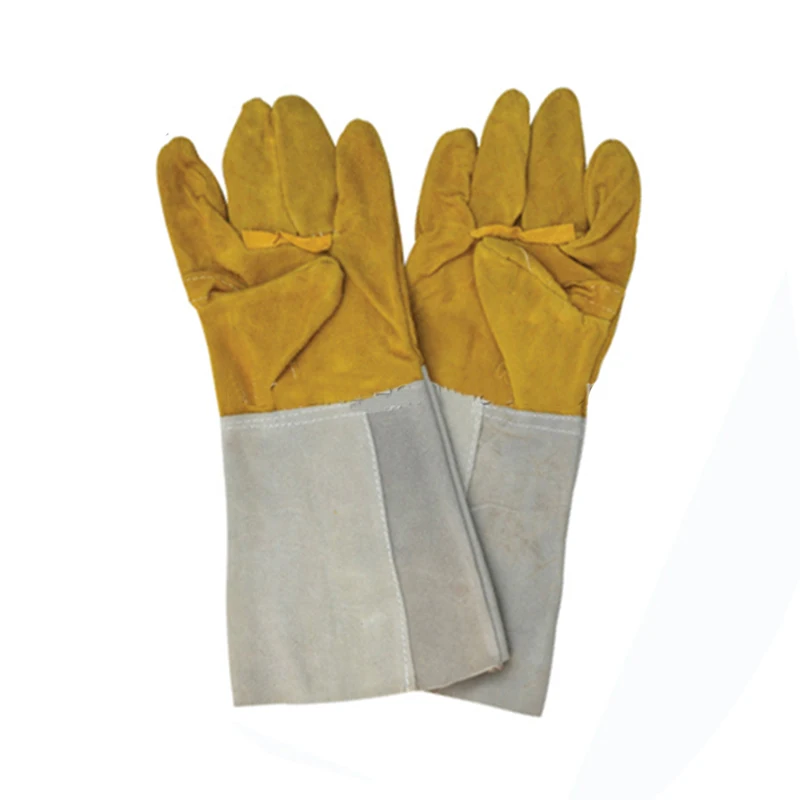 Yellow Safety Welding Work Leather Gloves for Casting Work