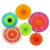New collection Fiesta birthday wedding decorations pack of 6pcs multi color themes flower Paper Fans