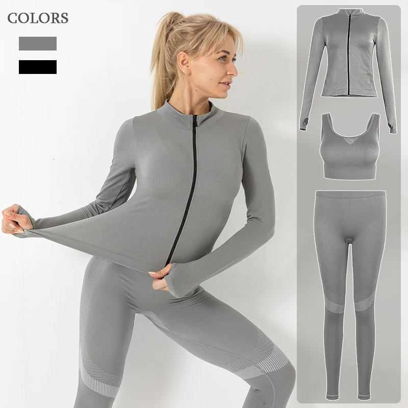 Graphene Seamless Women Yoga Set Fitness Gym Set Zipper Sports Bra High Waist Leggings Sportswear Workout Clothes, 2 colors
Graphene Seamless Women Yoga Set Fitness Gym Set Zipper Sports Bra High Waist Leggings Sportswear Workout Clothes, 2 colors