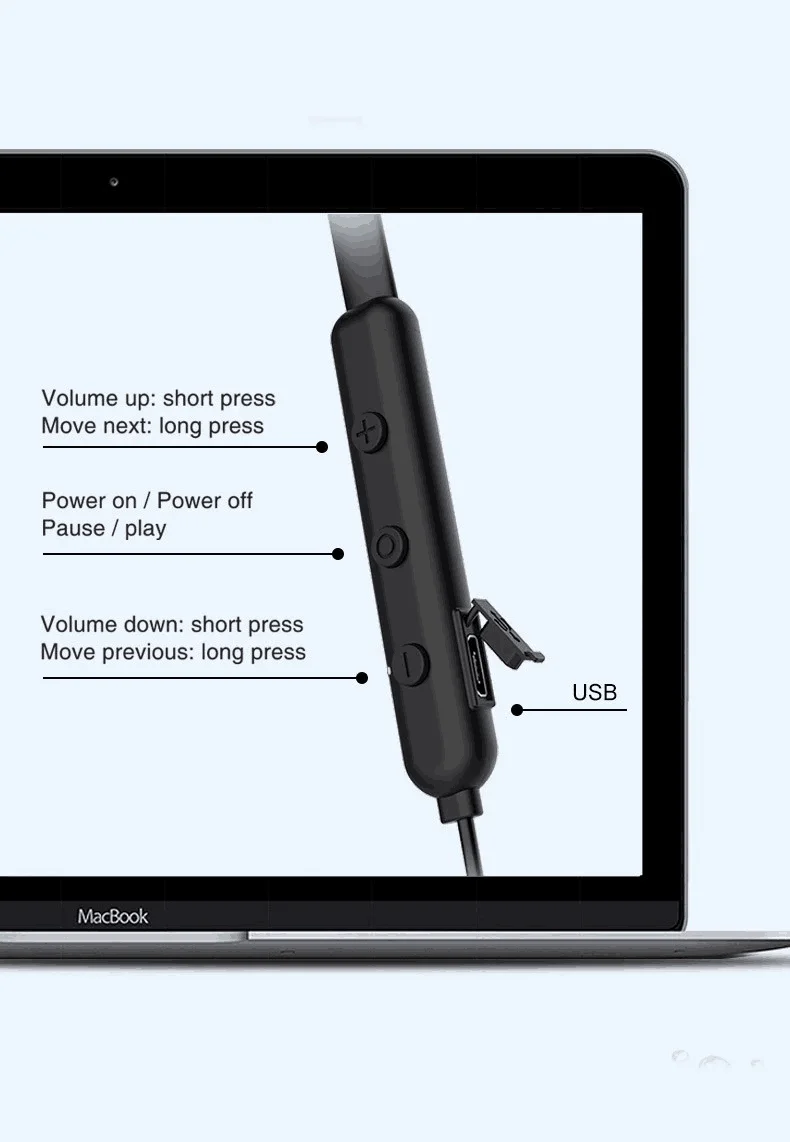 E12 magnetic in-Ear stereo sound wireless neckband earphone sports waterproof headphone with mic - ANKUX.COM