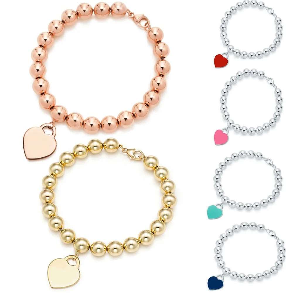 New silver Bracelets Bangles 925 sterling silver Bracelet for Women TIFF Style 8mm bead bracelets for couple love Logo Bracelet
New silver Bracelets Bangles 925 sterling silver Bracelet for Women TIFF Style 8mm bead bracelets for couple love Logo Bracelet