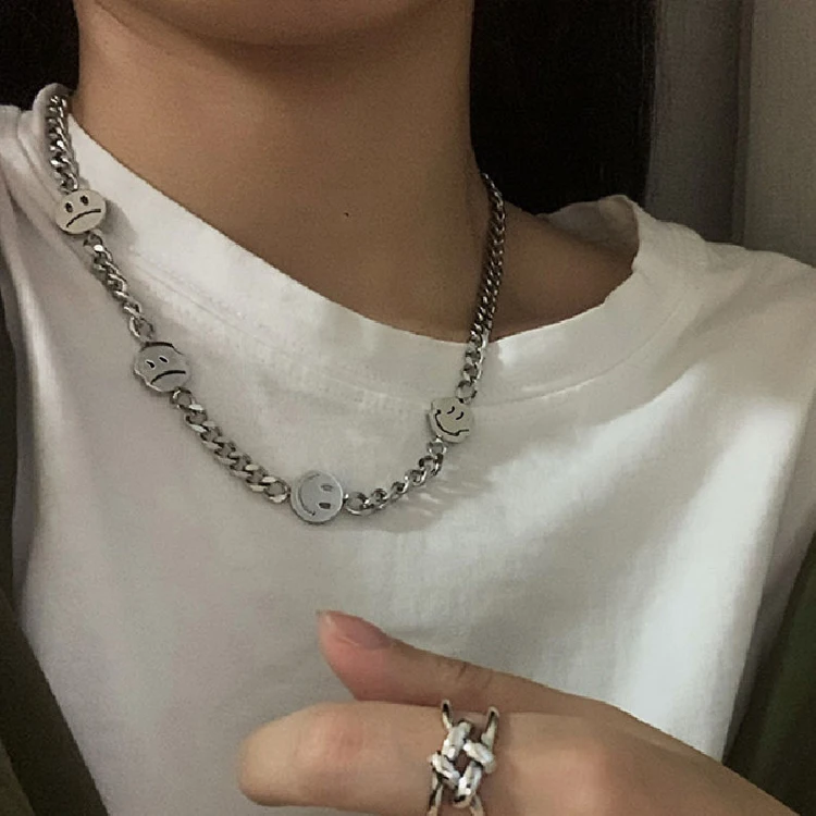 Hip Hop Punk Style Rock Chain Link Necklace Stainless Steel Smile Happy Face Necklace, Picture
Hip Hop Punk Style Rock Chain Link Necklace Stainless Steel Smile Happy Face Necklace, Picture
