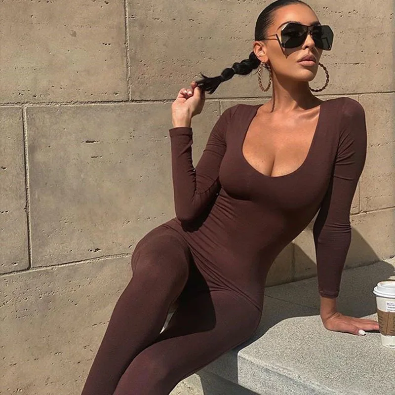 2021 Fall Winter Long Sleeve One Piece Brown Jumpsuits Autumn Women Long Pants Trousers Round Collar Brown Rompers Jumpsuits
2021 Fall Winter Long Sleeve One Piece Brown Jumpsuits Autumn Women Long Pants Trousers Round Collar Brown Rompers Jumpsuits