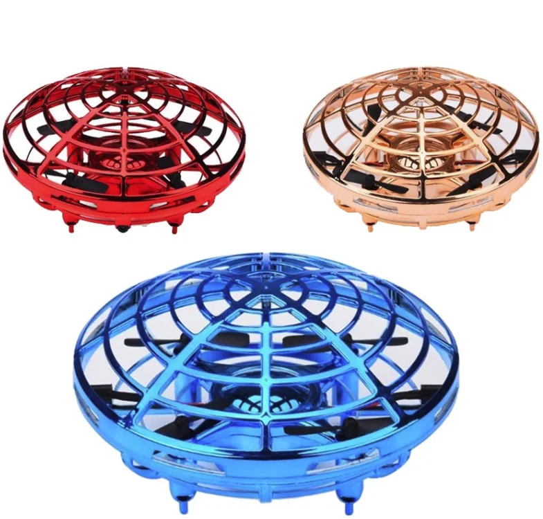 

Youngeast Mini Drone UFO Hand Operated RC Quadrocopter Dron Infrared Induction Aircraft Flying Ball Toys For Kids, Blue, red, gold