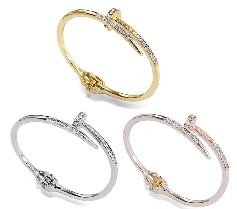 Fashion Personalized nail Bracelet Custom female Gold metal Bracelets Charms bangle Stainless steel jewelry for women lady, Picture shows
Fashion Personalized nail Bracelet Custom female Gold metal Bracelets Charms bangle Stainless steel jewelry for women lady, Picture shows