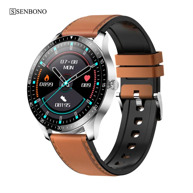 SENBONO S80 IP68 Smart Watch Heart Rate Monitor Blood Pressure Smart Watch With leather belt
SENBONO S80 IP68 Smart Watch Heart Rate Monitor Blood Pressure Smart Watch With leather belt