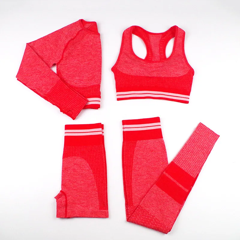 4pcs seamless women yoga shorts sets Long sleeve top sports bra yoga shorts fitness leggings set, Printed
4pcs seamless women yoga shorts sets Long sleeve top sports bra yoga shorts fitness leggings set, Printed