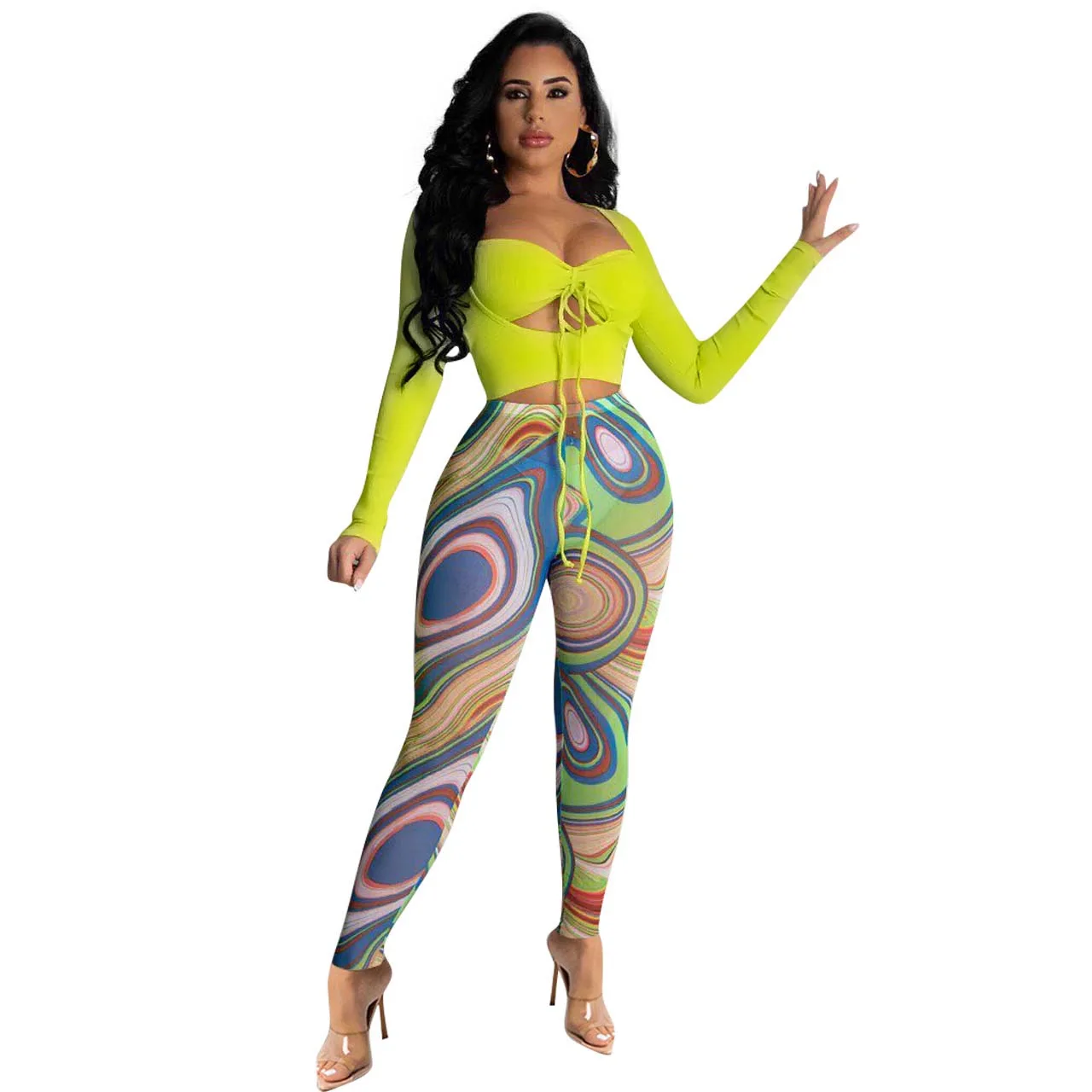 Womens Tracksuit Long Sleeve Crop Top Mesh Print Legging Fitness 2 Two Piece Set Women Active Wear Outfits Sportswear C13989
Womens Tracksuit Long Sleeve Crop Top Mesh Print Legging Fitness 2 Two Piece Set Women Active Wear Outfits Sportswear C13989