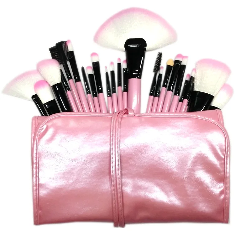 

Custom Logo Professional Makeup Brush Wholesale Synthetic Hair Private Label 24PCS/SET Plastic Handle Makeup Brush Set With Bag