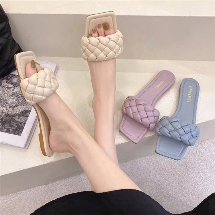 Weaving slippers for women in 2021 new style, a word with open toe square toe and comfortable sandals, Purple, blue, black, beige
Weaving slippers for women in 2021 new style, a word with open toe square toe and comfortable sandals, Purple, blue, black, beige