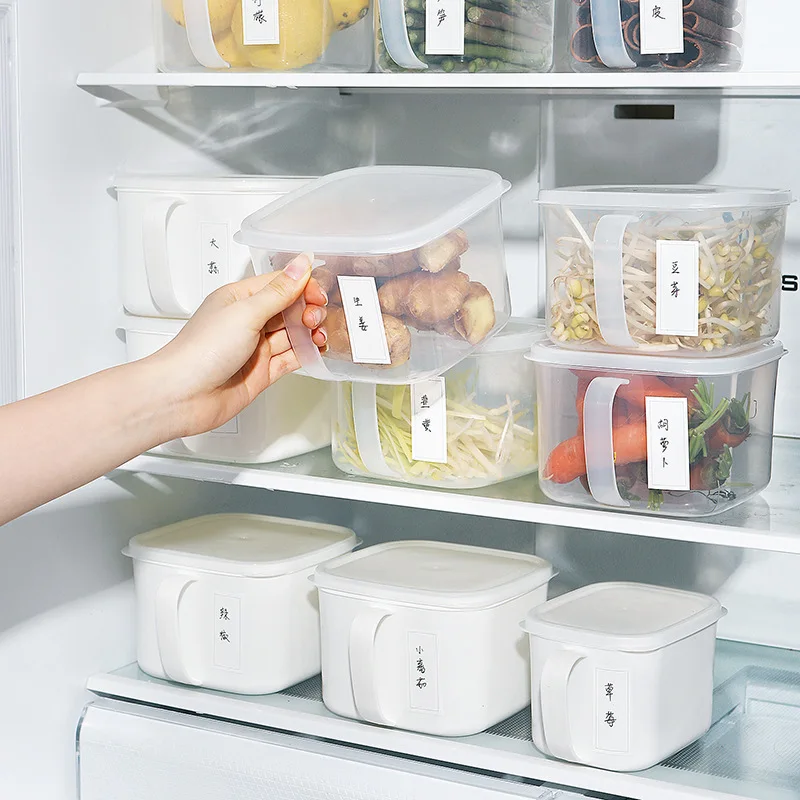 Refrigerator Sealed fresh-keeping box with handle with lid, onion ginger storage small square box ready to ship
Refrigerator Sealed fresh-keeping box with handle with lid, onion ginger storage small square box ready to ship