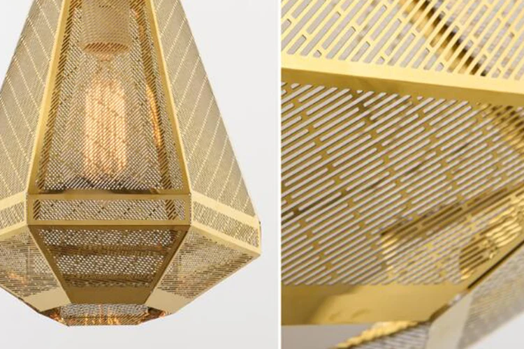 Nordic modern industrial stainless steel diamondshape pendant light led