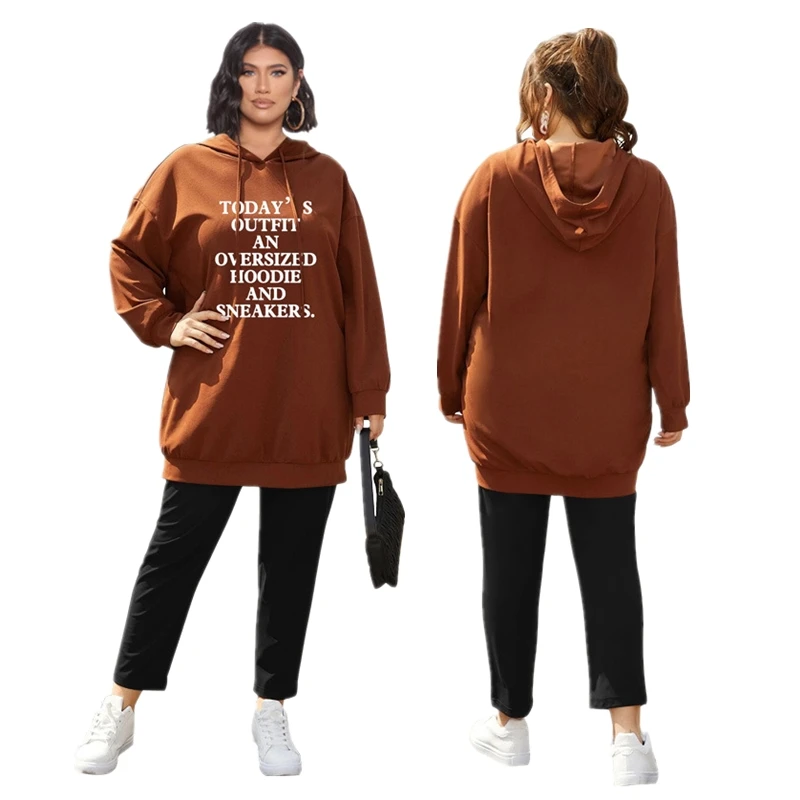 JS-21388 Brown and black 2 colors hoodie plus size oversized long sleeve hoodies for women
JS-21388 Brown and black 2 colors hoodie plus size oversized long sleeve hoodies for women