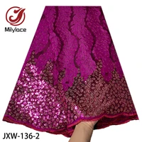 2020 African fashion design french sequins embroidery tulle lace fabric for wedding dress
2020 African fashion design french sequins embroidery tulle lace fabric for wedding dress