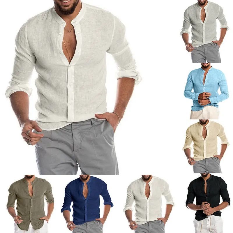QC - 2021 New arrival V-neck dress shirts for men long sleeves flax button blouse formal quality solid color mens dress shirts, Customized color
QC - 2021 New arrival V-neck dress shirts for men long sleeves flax button blouse formal quality solid color mens dress shirts, Customized color