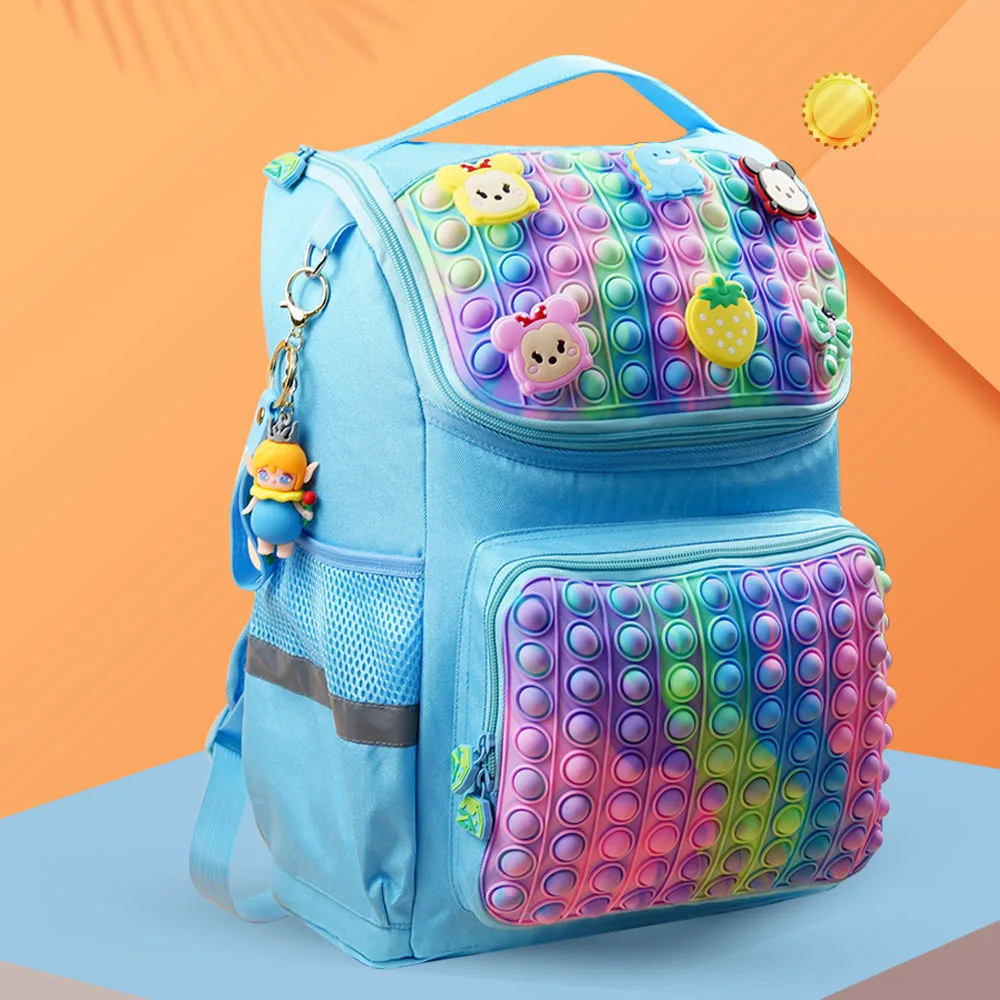 Huayue Hot Selling Silicone Push Pop Up Fidget Backpack Book Bag Custom Popit Out Rainbow Bubble Anti-stress Student Schoolbag, Customized color
Huayue Hot Selling Silicone Push Pop Up Fidget Backpack Book Bag Custom Popit Out Rainbow Bubble Anti-stress Student Schoolbag, Customized color