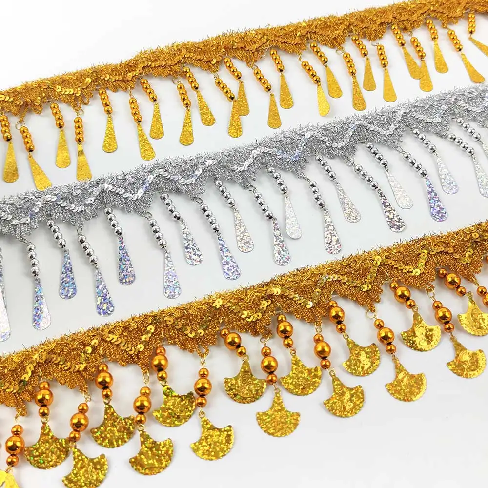 Deepeel TF202 DIY Decor Craft Accessories Hanging Sequins Trim Performance Dance Costume Gold Silver Tassel Sequins Lace 
Deepeel TF202 DIY Decor Craft Accessories Hanging Sequins Trim Performance Dance Costume Gold Silver Tassel Sequins Lace