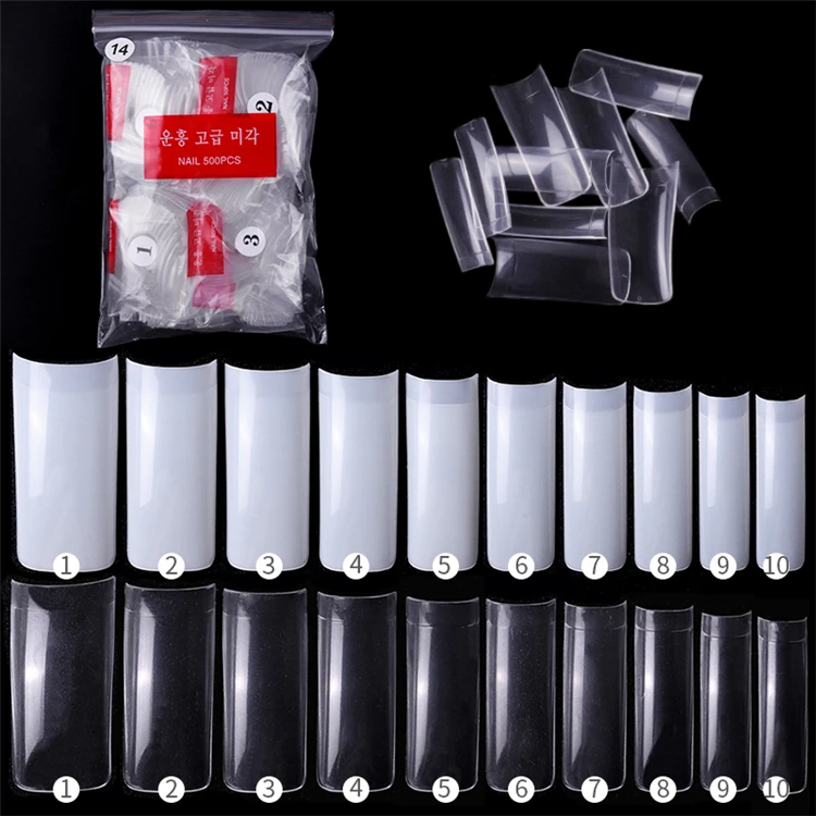 500pcs Half Cover French Design Smile Curved Artificia False Nails Natural Clear Acrylic Long Square Shape Nail Tips
500pcs Half Cover French Design Smile Curved Artificia False Nails Natural Clear Acrylic Long Square Shape Nail Tips