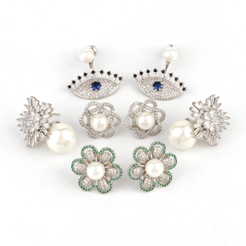 Luxury Copper Cubic Zircon Micro Pave Colorful Flower Evil Blue Eye White Pearl Earring for Women Fashion Wedding Party Jewelry
Luxury Copper Cubic Zircon Micro Pave Colorful Flower Evil Blue Eye White Pearl Earring for Women Fashion Wedding Party Jewelry
