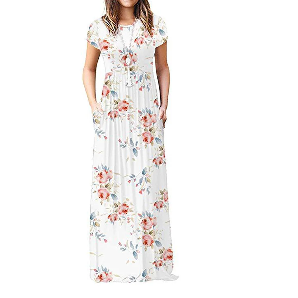 2020 New Arrival High Quality Women short sleeve o neck pocket Loose Maxi Long ladies casual dresses
2020 New Arrival High Quality Women short sleeve o neck pocket Loose Maxi Long ladies casual dresses